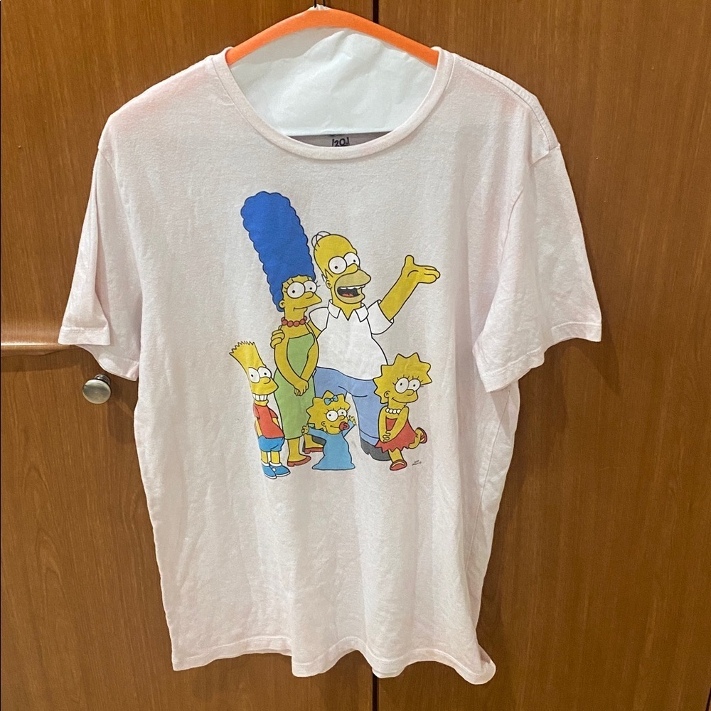 The Simpsons Pink Gender Neutral Graphic T-shirt for Adults Size Medium